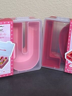 NWT CWC Snackle Box LOT 2 Snack Container Food Storage I Heart You LOVE NEW